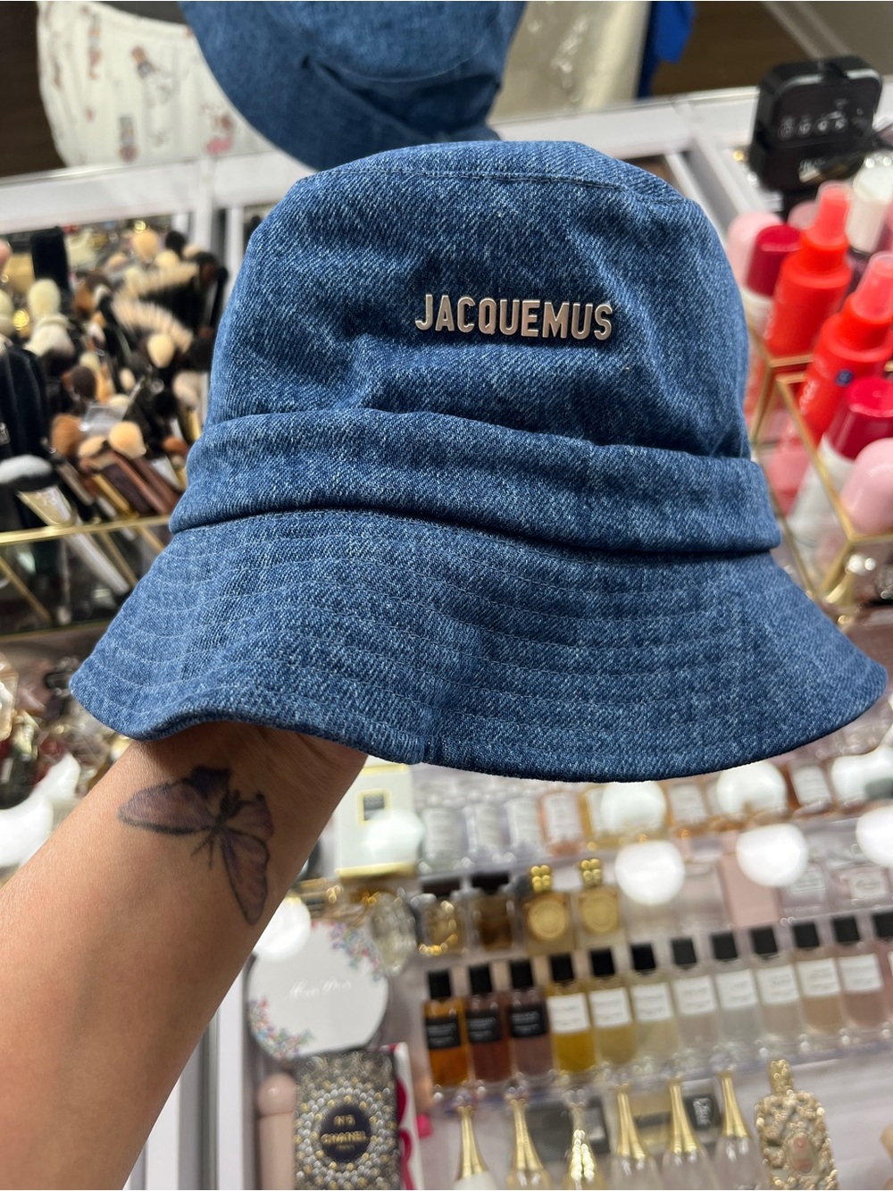 Brand New with tags. Jacquemus Denim Blue Bucket Hat